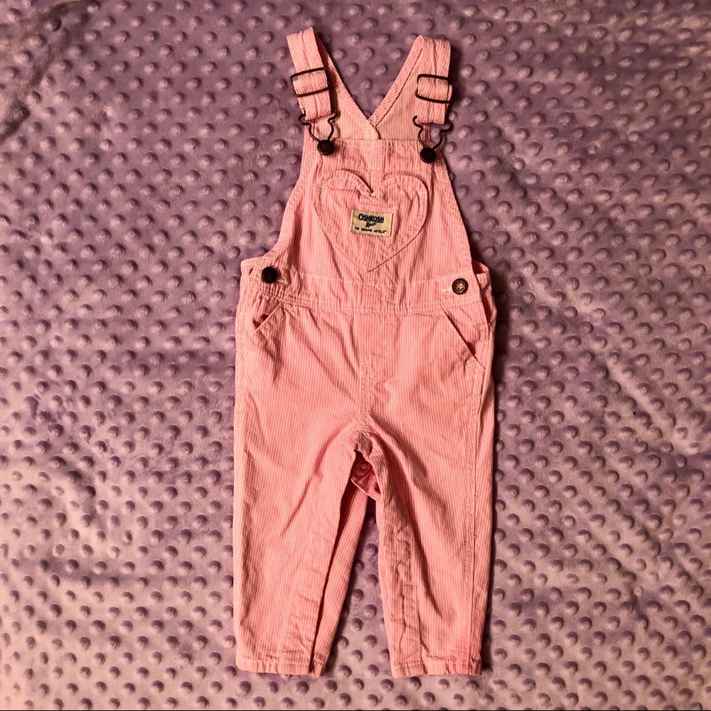 OshKosh Pink Striped Overalls